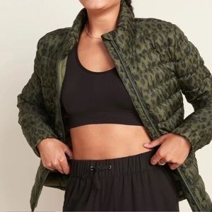 Old Navy leopard print puffer jacket